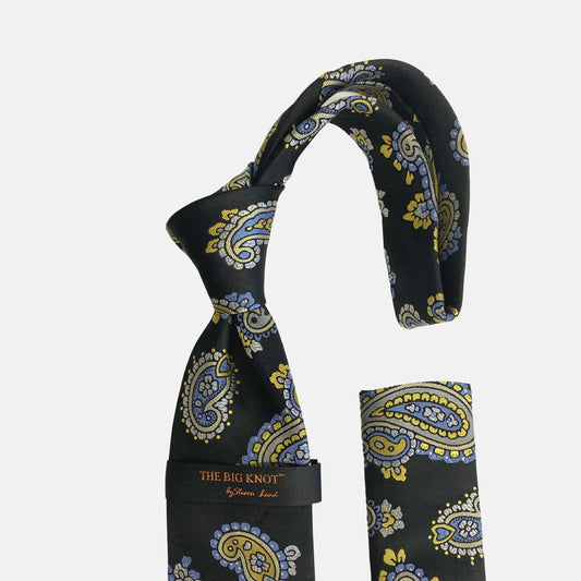 Steven Land Big Knot Silk Tie | BW424 Black