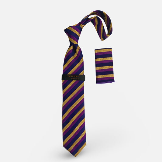 Steven Land Big Knot Silk Tie | BW431 Purple/Gold