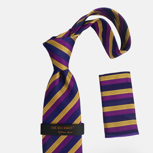 Steven Land Big Knot Silk Tie | BW431 Purple/Gold