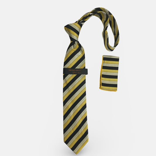 Steven Land Big Knot Silk Tie | BW431 Black/Gold