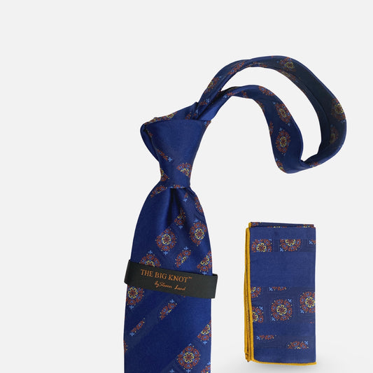 Steven Land Big Knot Silk Tie | BW423 Navy