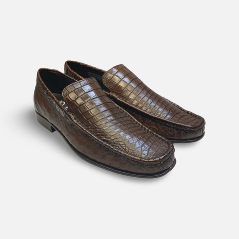 Italian made Loafer shoe for Men, Croc and Ostrich