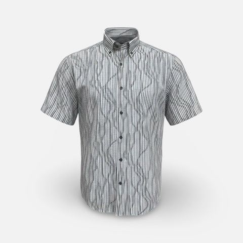 American Heritage Seersucker Short Sleeve Shirt | Grey