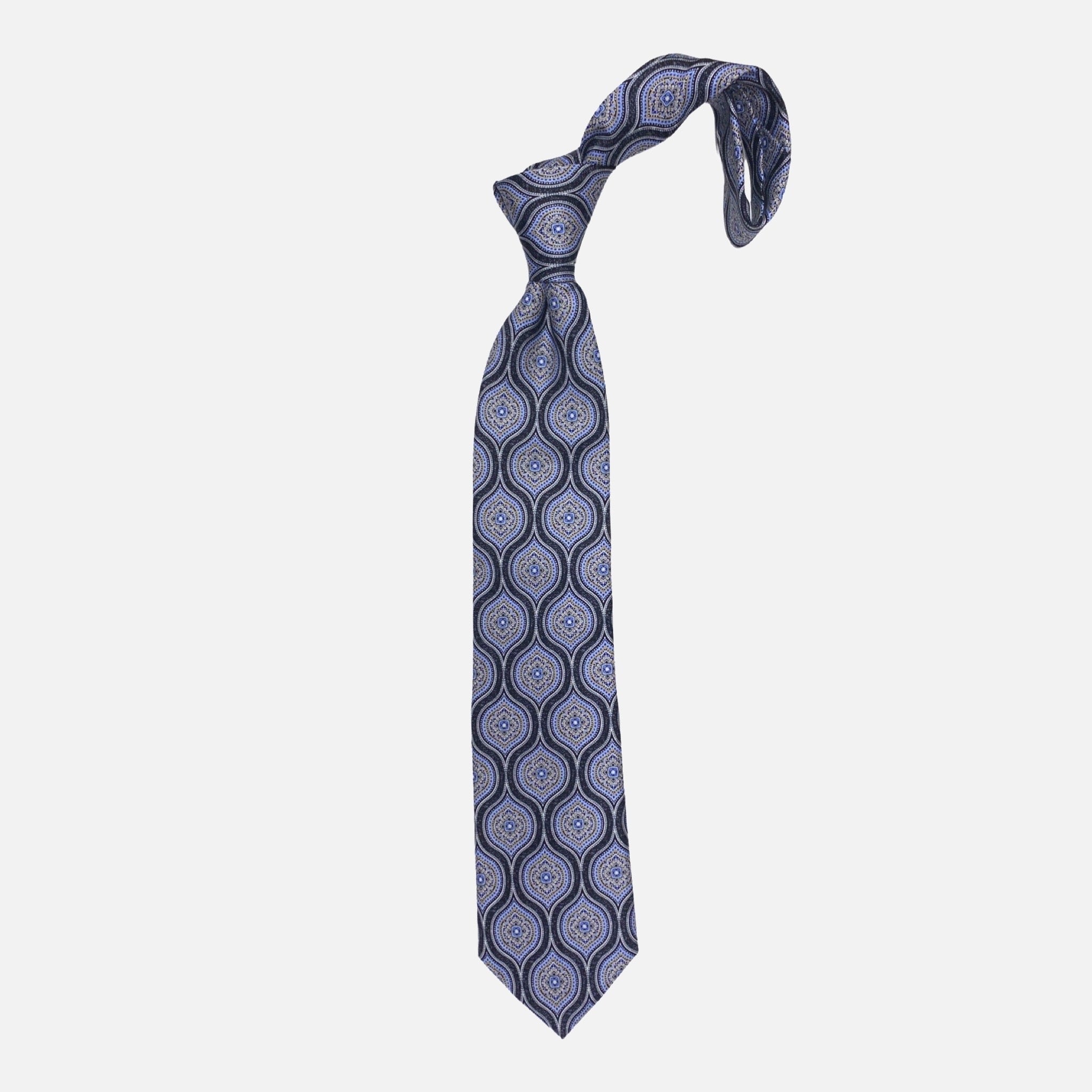 Luxury silk necktie black and blue