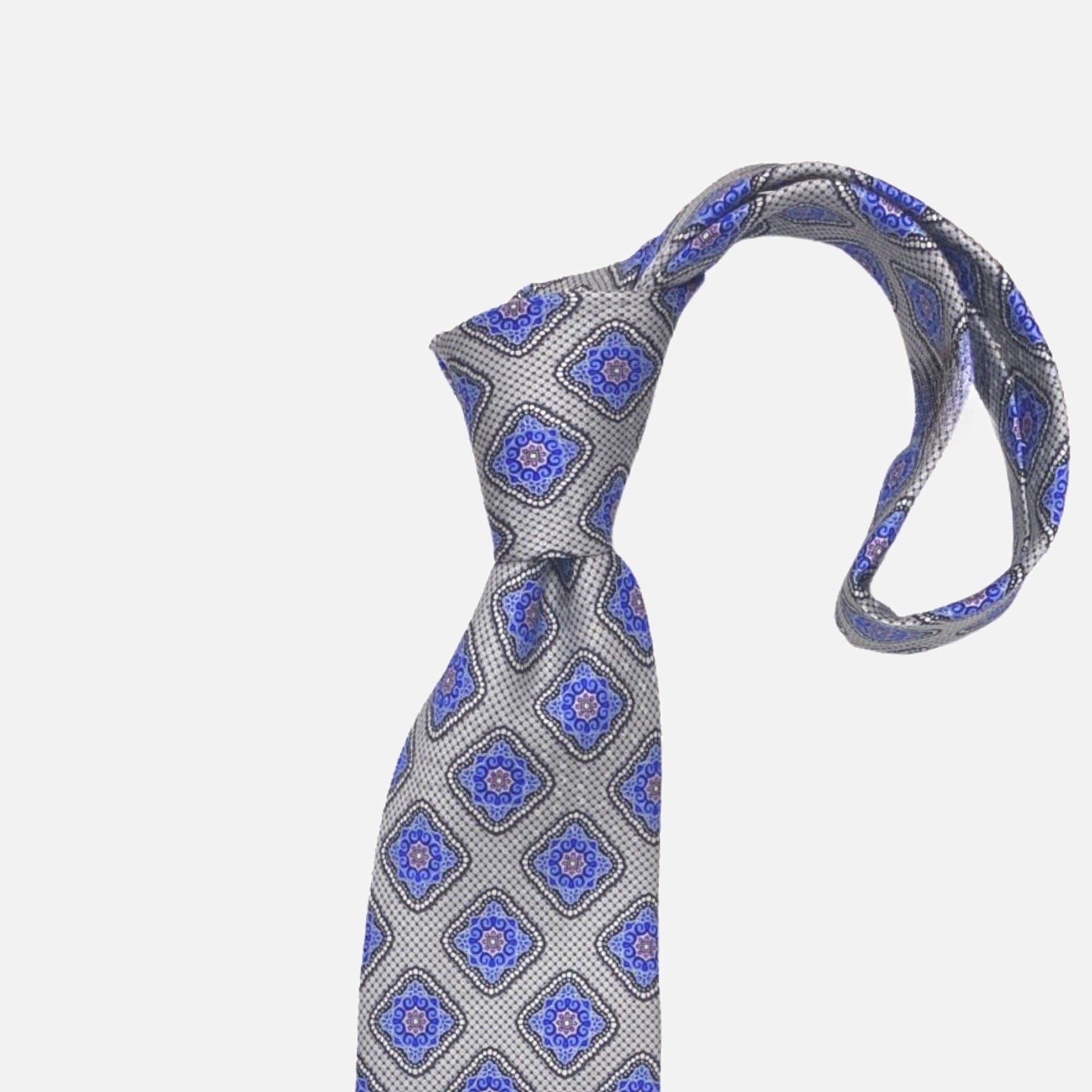 Premium silk tie made in USA Silver