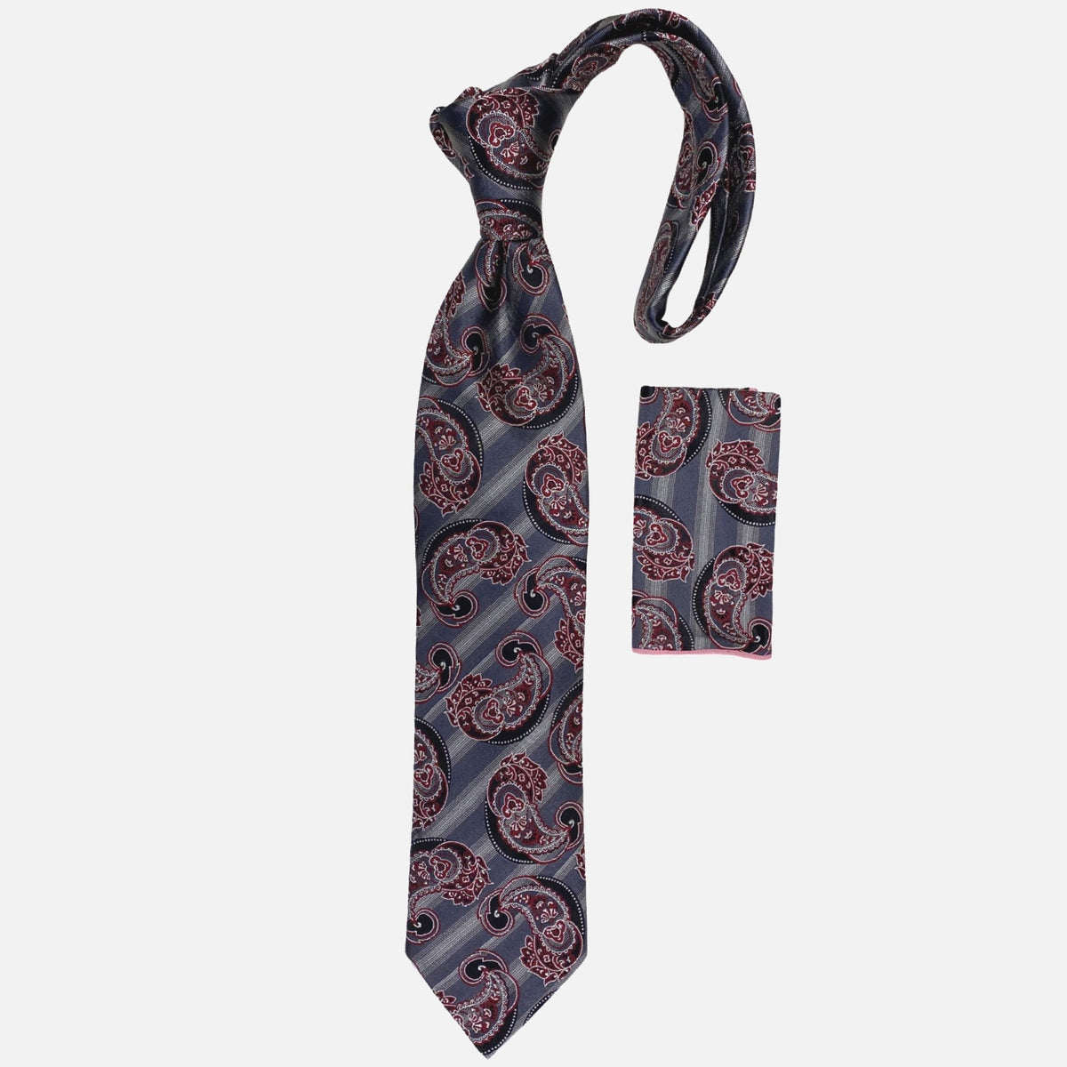 100% silk big knot tie and hanky set 