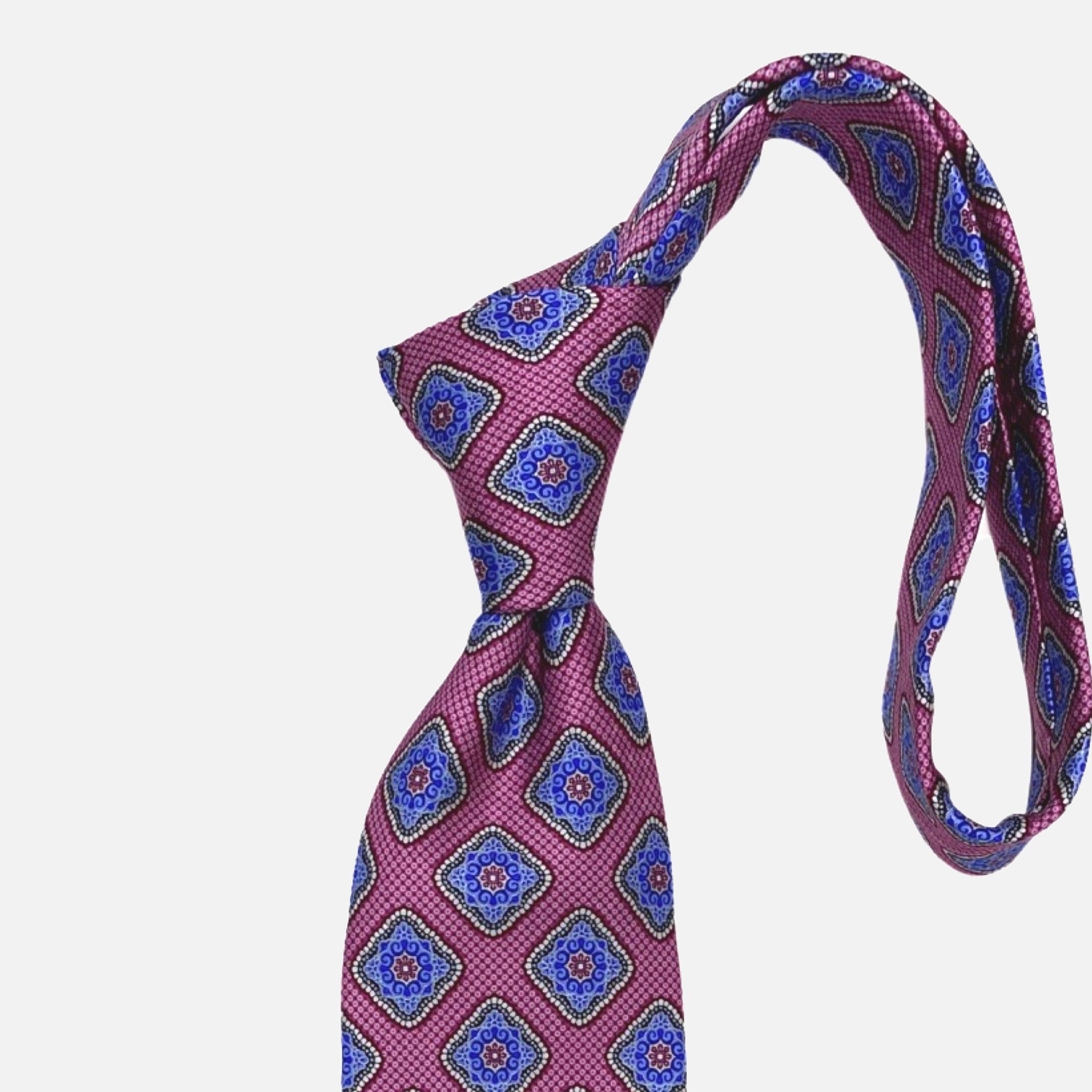 Pink and blue premium hand crafted silk tie | Made in USA