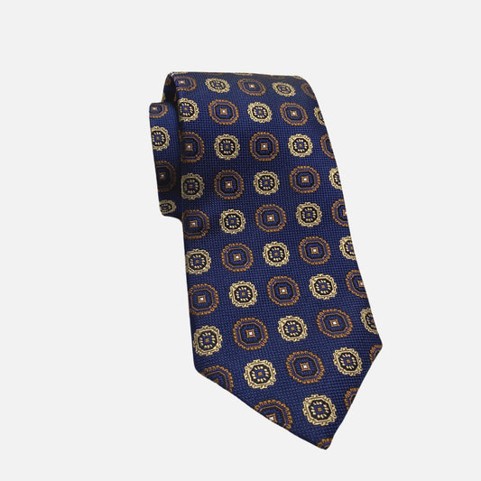 Blue Premium Silk Medallion Tie for Men