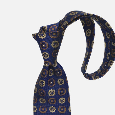 Blue 100% silk tie hand made in USA