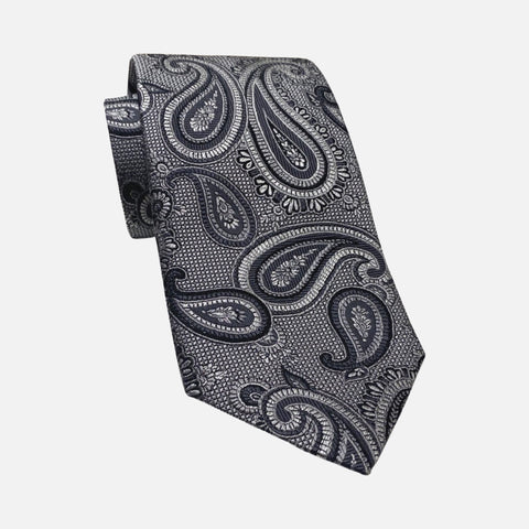 Silver Paisley tie by JZ Richards | Made in USA