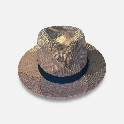 Panama Fedora Giger by Bailey Hats | Blue Surf Plaid | Size M