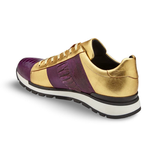 Mens Belvedere Ostrich Sneakers Purple/gold - Blacke