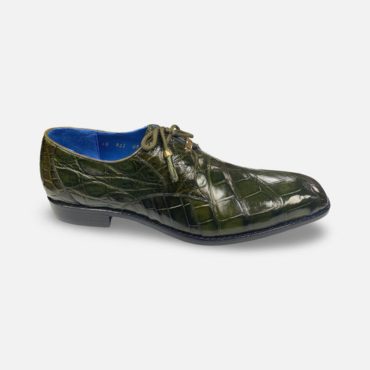 Men’s Belvedere Olive Green Genuine Alligator Shoe