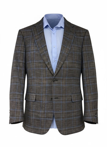 Jean Paul Germain Men’s Brown Plaid Textured Blazer