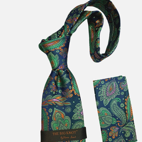 BW304 Teal Steven Land Silk Tie and Hanky