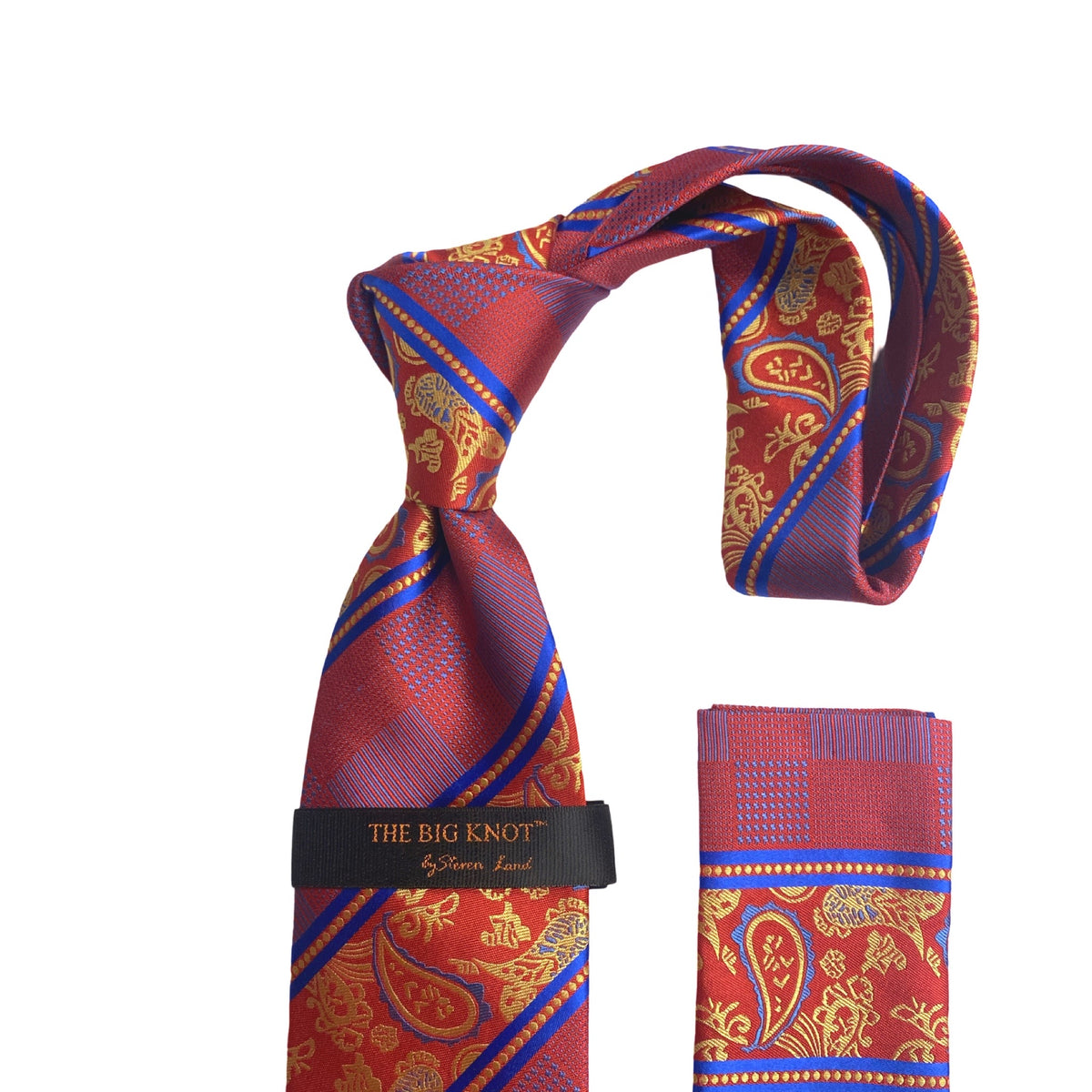 BW312 Red Steven Silk tie and Hanky set