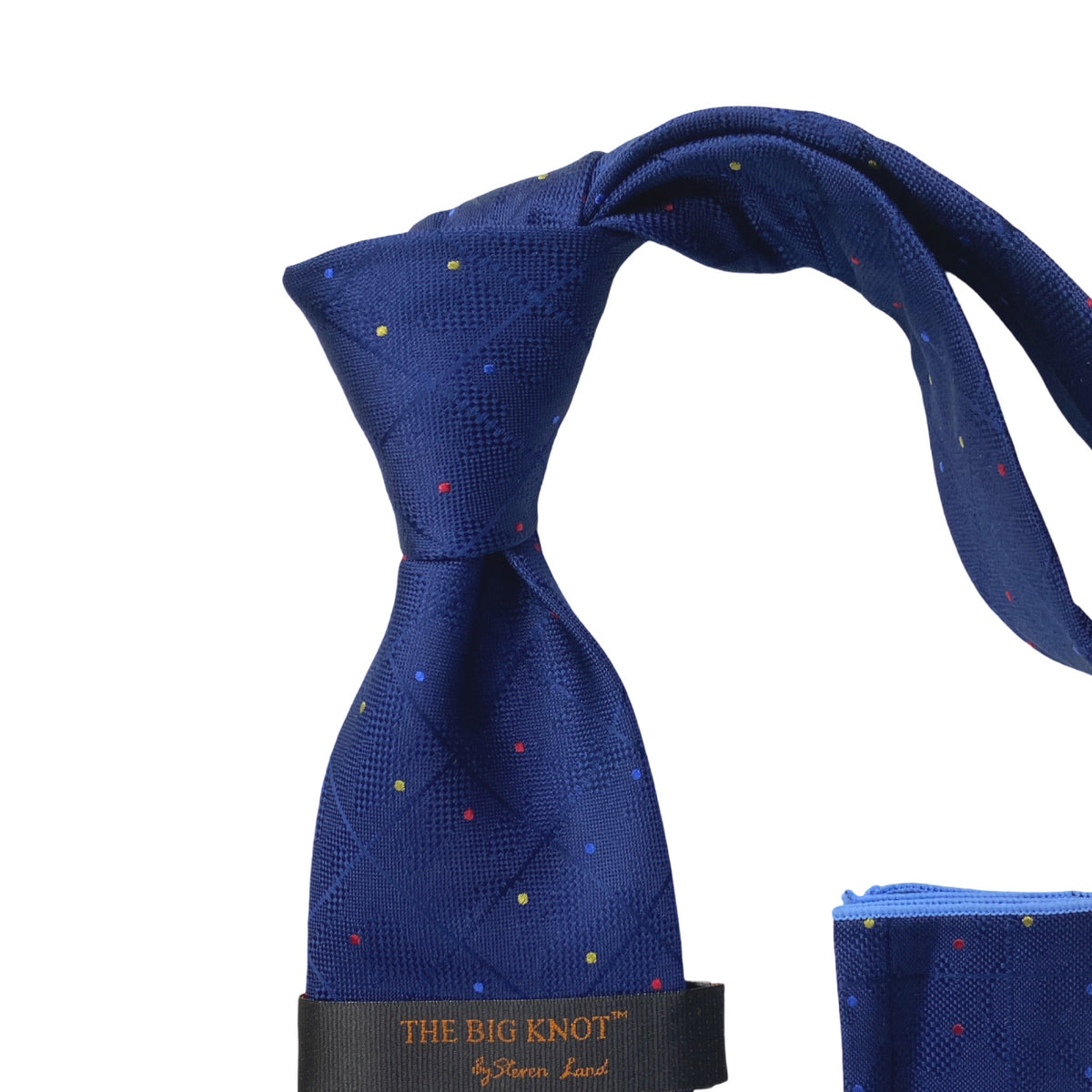 BW302 Navy Steven Land Silk Tie and Hanky