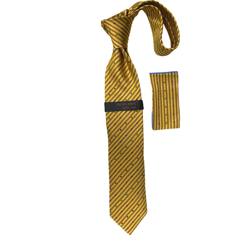 BW2407 Gold Silk Steven Land Silk tie and Hanky