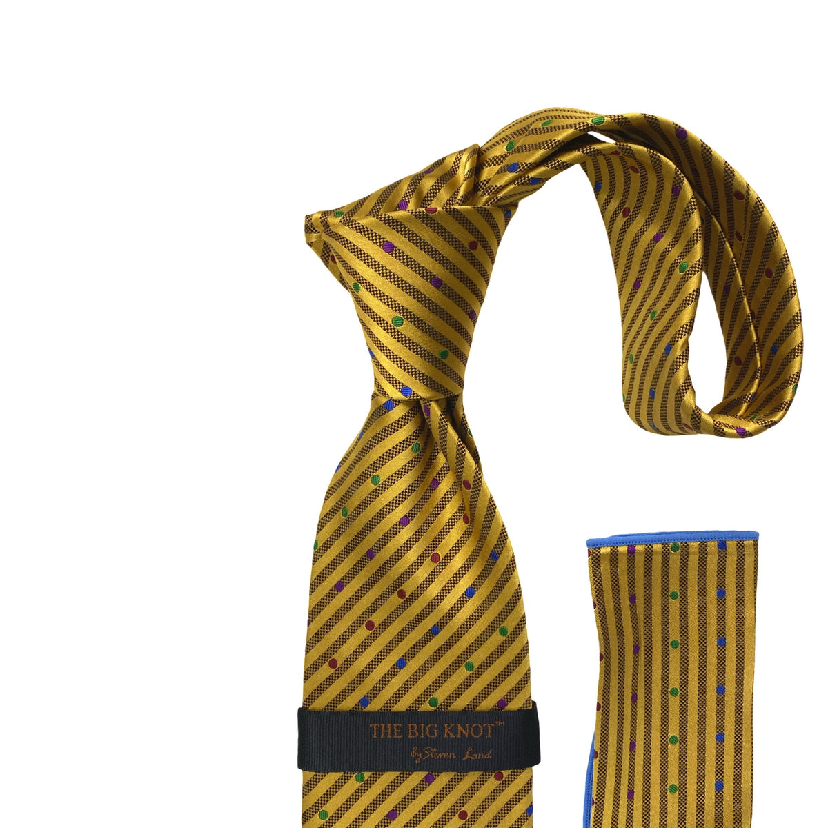 BW2407 Gold Silk Steven Land Silk tie and Hanky