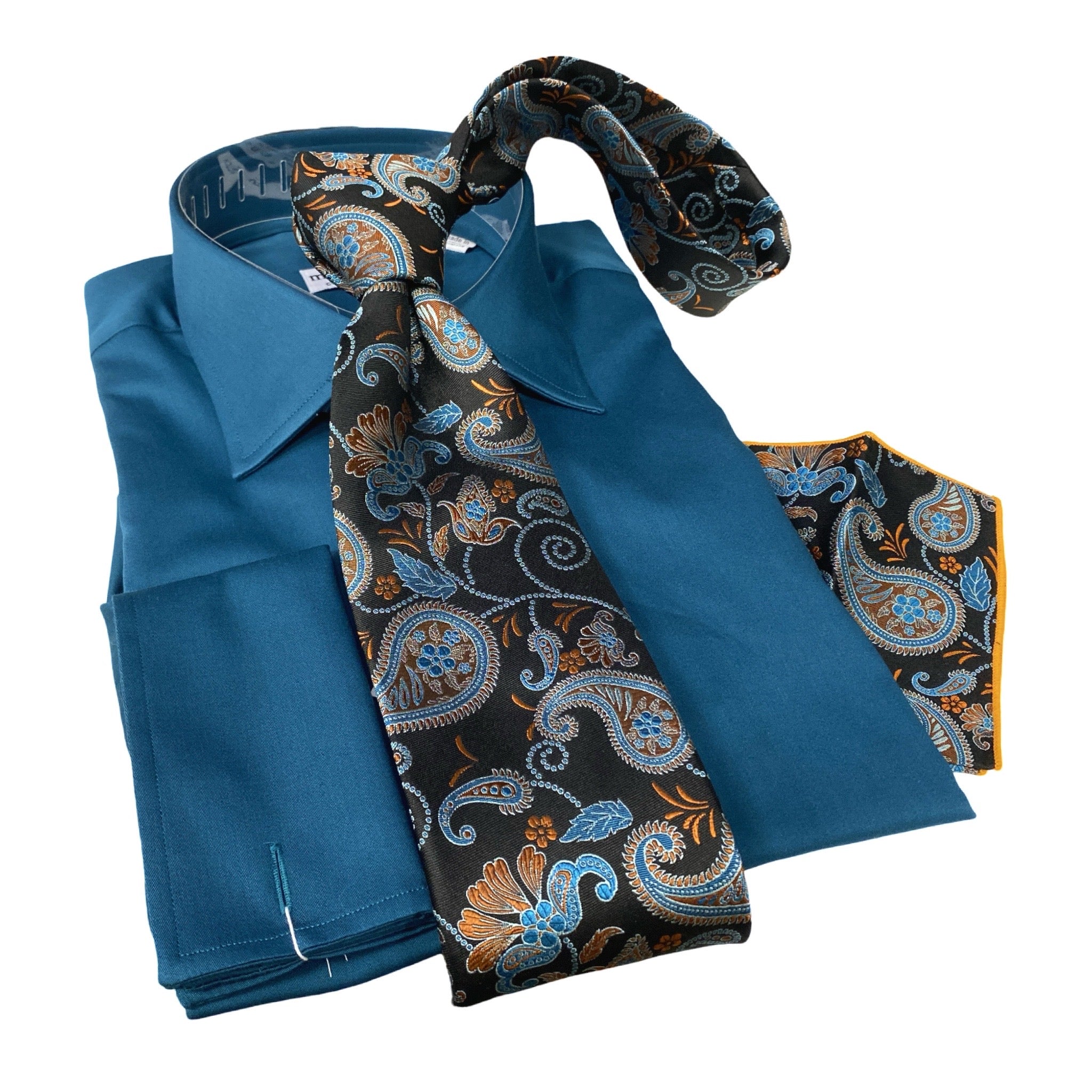 Modena Teal Stretch French Cuff Dress Shirt - Contemporary Fit 18.5 (34/35) Modena Teal Stretch French Cuff Dress Shirt - Contemporary Fit 18.5 (34/35)