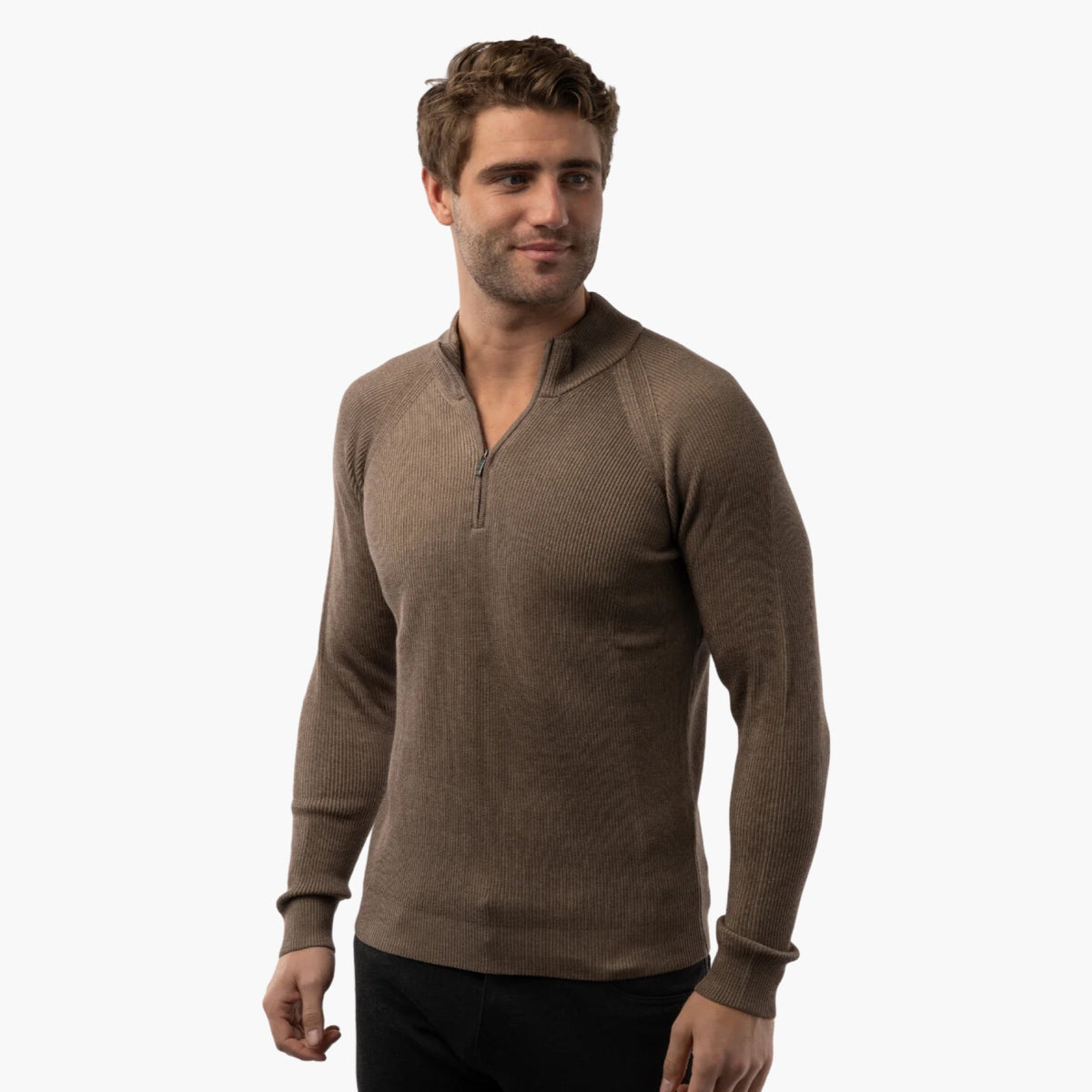 Mens Quarter Zip Sweater by Luchiano Visconti