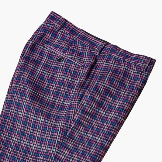 Final Sale | Men’s Purple Houndstooth Flat Front Pants by Inserch - Style P266