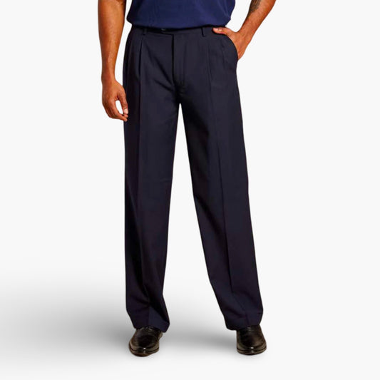 Final Sale: Inserch Men's Two-Pleat Wide Leg Pants - Navy - $45.99!