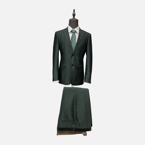 Mens green Slim fit suit