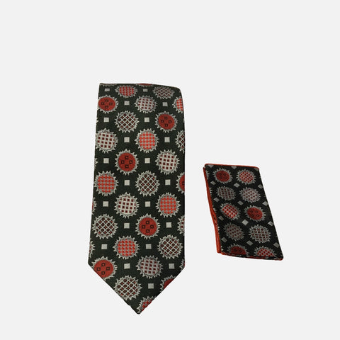 Steven Land Silk Big Knot Tie and Hanky | BW324 - Black