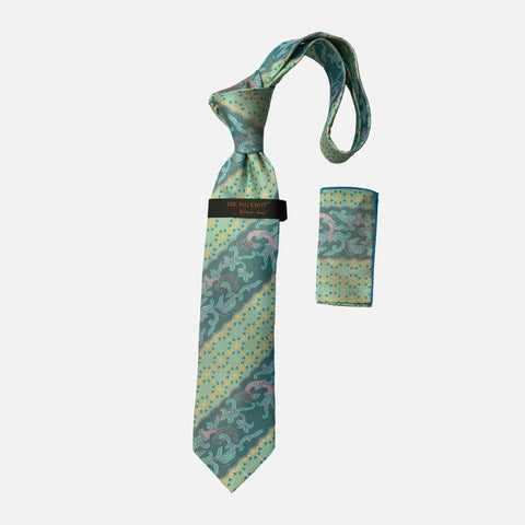 Steven Land Silk Big Knot Tie and Hanky | BW323 - Mint