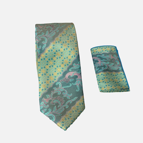 Steven Land Silk Big Knot Tie and Hanky | BW323 - Mint