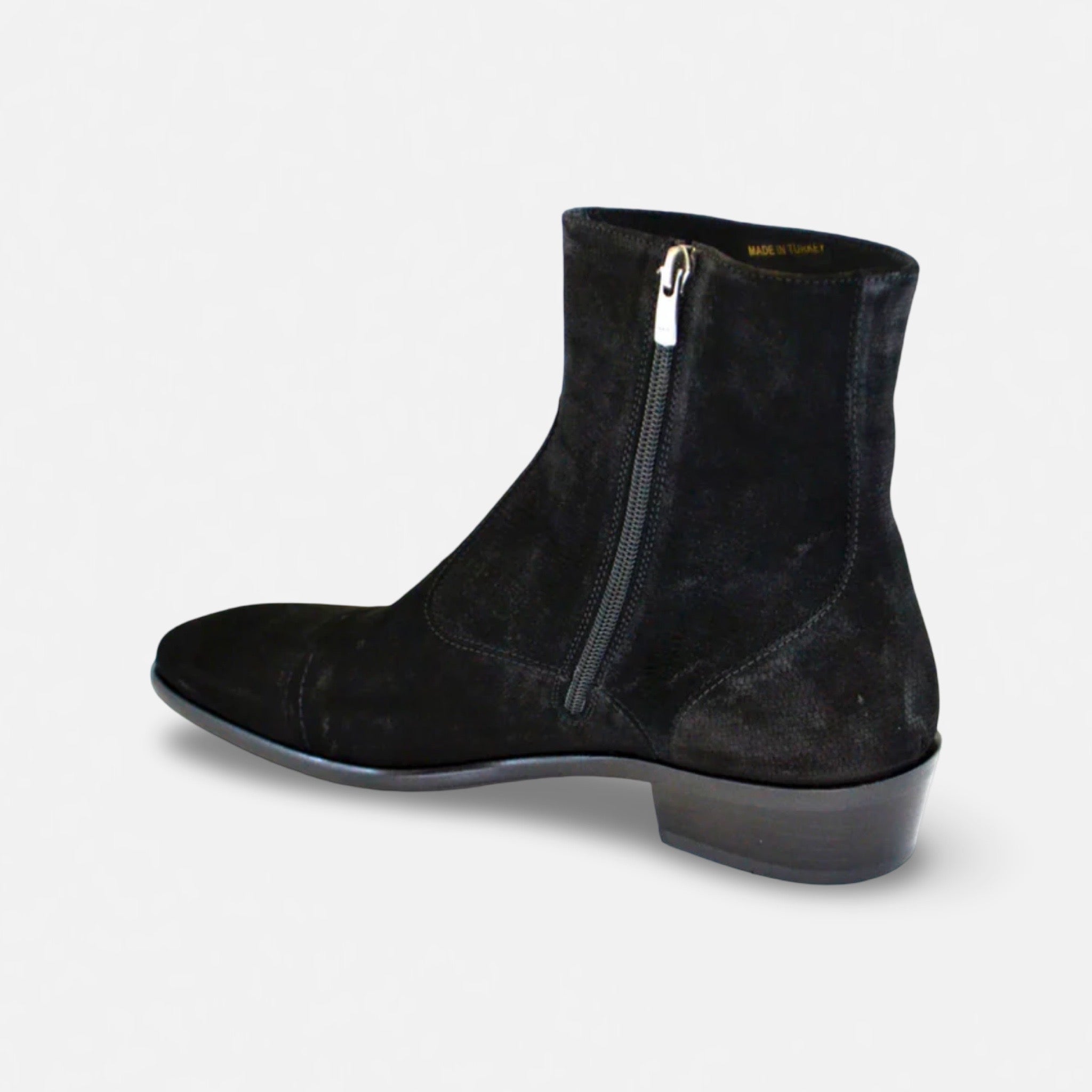 Corrente Black Suede Side Zip Boots – Men's Dress Ankle B