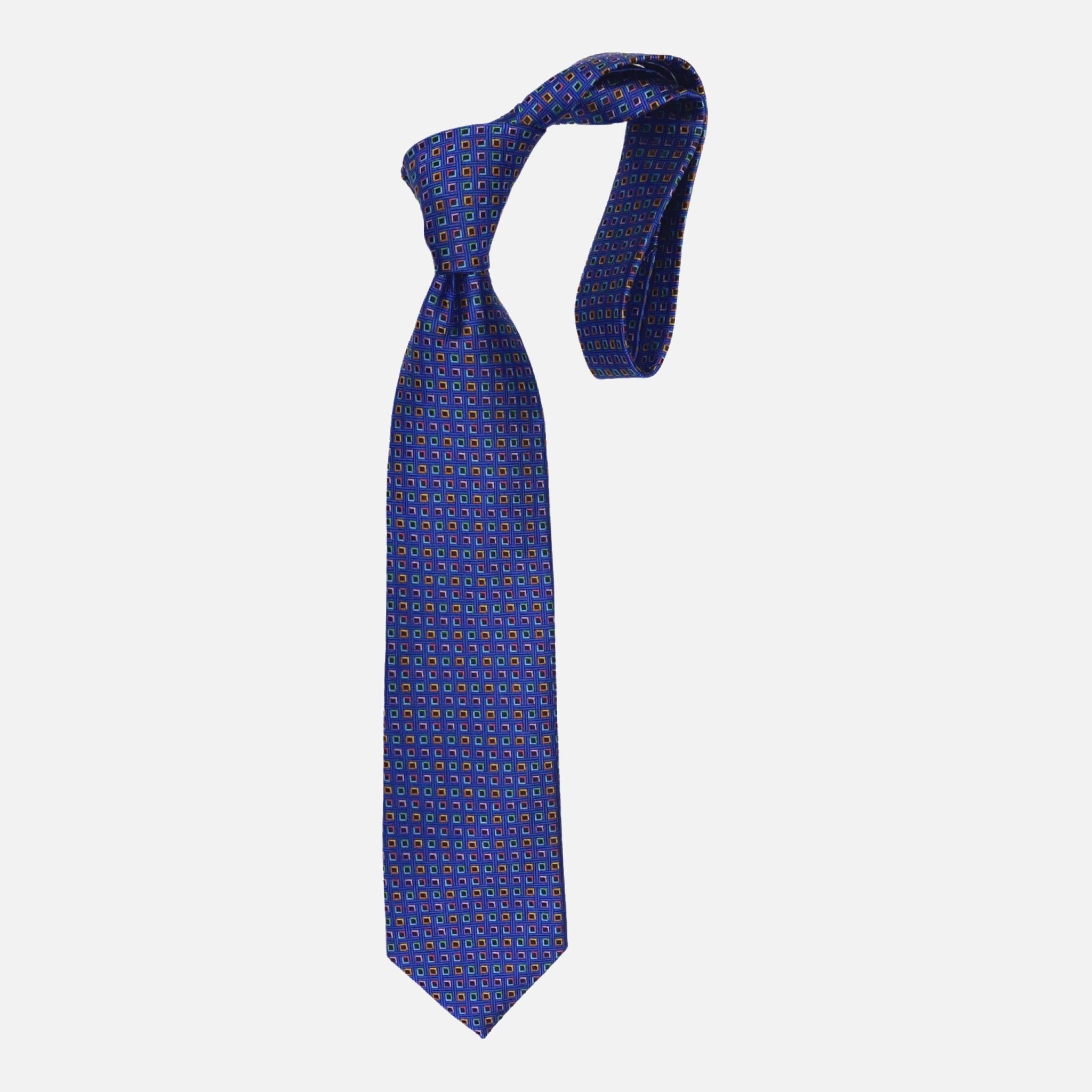 Premium Silk Textured Tie Mini Square Multi Color | Made in USA