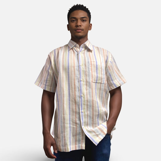 Mens Bagazio Casual Short Sleeve Button Front Shirt Multi | Classic Fit