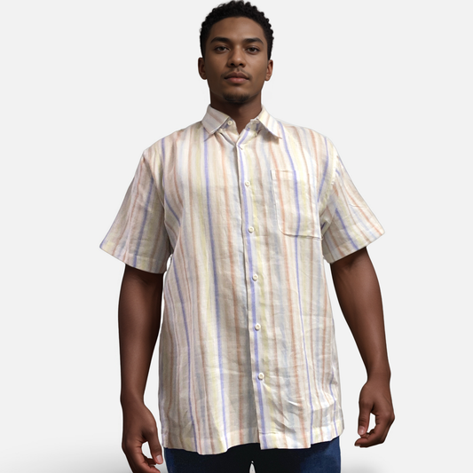 Mens Bagazio Casual Short Sleeve Button Front Shirt Multi | Classic Fit
