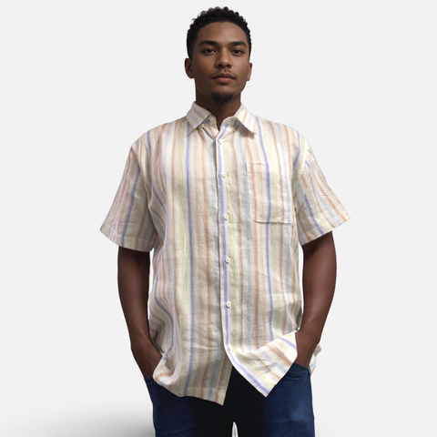 Mens Bagazio Casual Short Sleeve Button Front Shirt Multi | Classic Fit