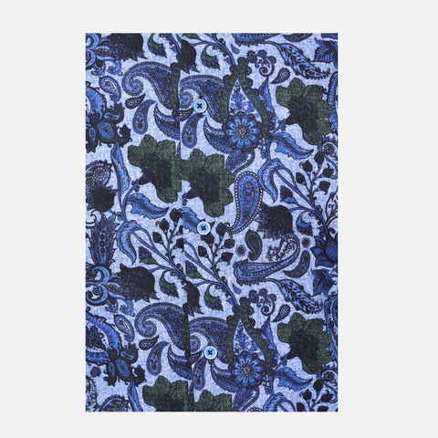 Luchiano Visconti Blue Paisley Button up Shirt