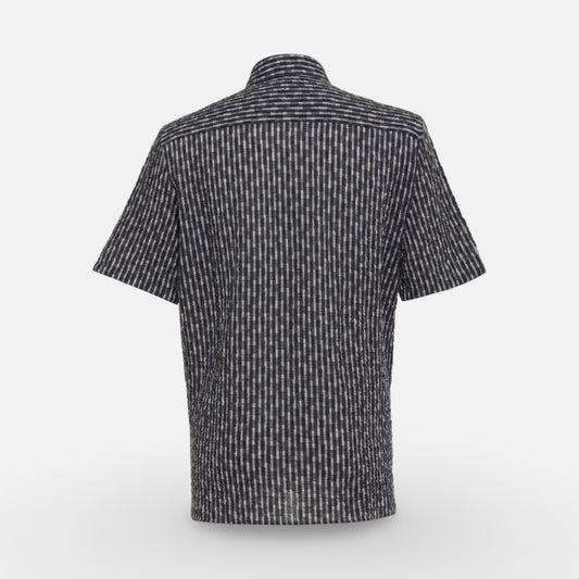 Men’s Luchiano Visconti Short Sleeve Seersucker Shirt | Grey stripe