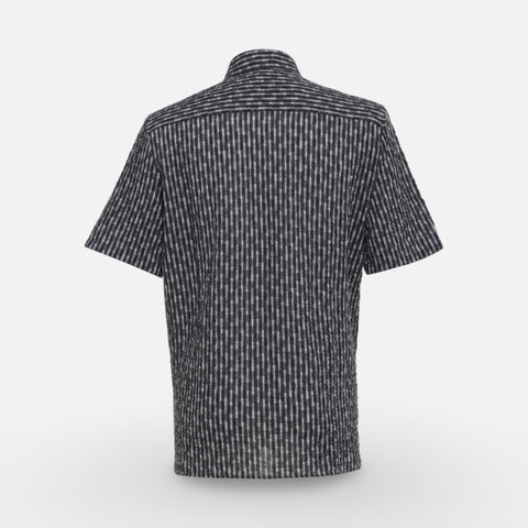 Men’s Luchiano Visconti Short Sleeve Seersucker Shirt | Grey stripe