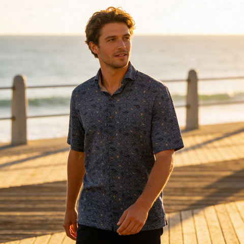 Men’s Luchiano Visconti Short Sleeve Shirt | Indigo
