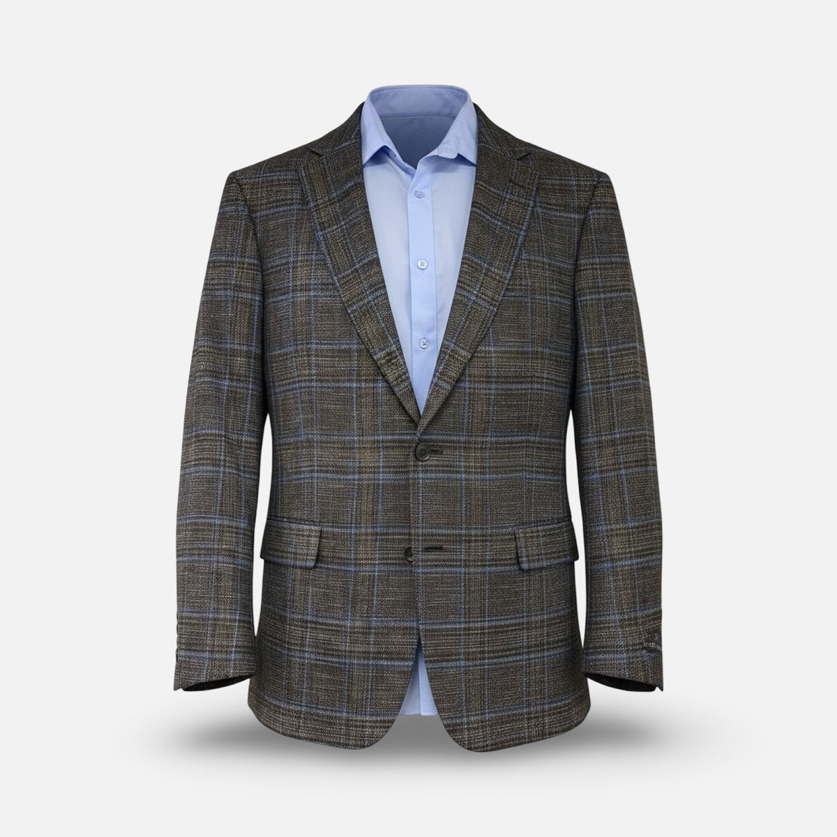 Jean Paul Germain Men’s Brown Plaid Textured Blazer