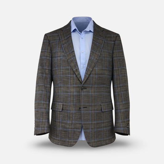 Jean Paul Germain Men’s Brown Plaid Textured Blazer