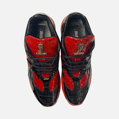 Mens Italian Made Red/Black Sneaker croc
