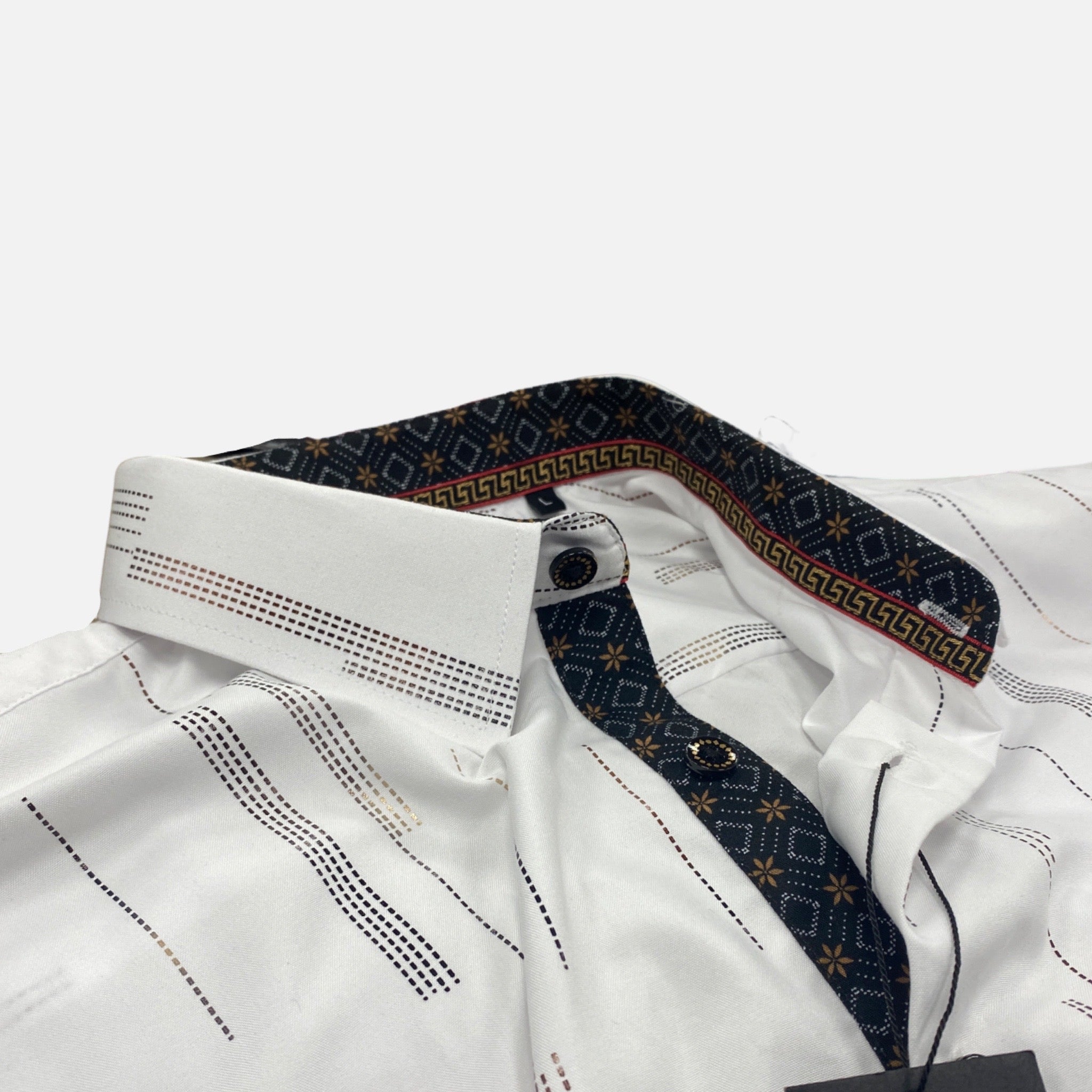 Contrast inner collar band and placket summer shirt mens