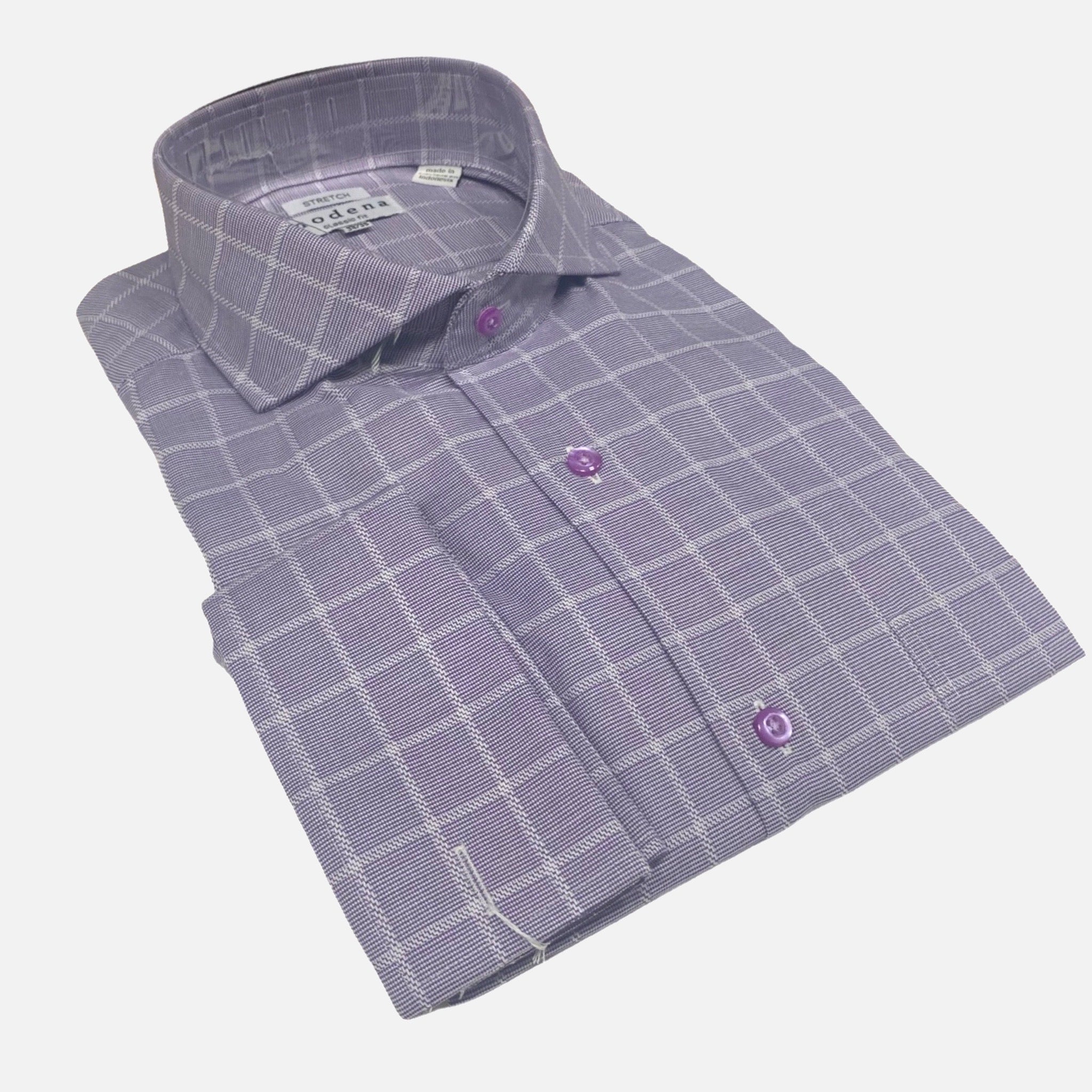Men’s Pastel Purple Plaid tone on tone Dress Shirt with French Cuff | Classic Fit