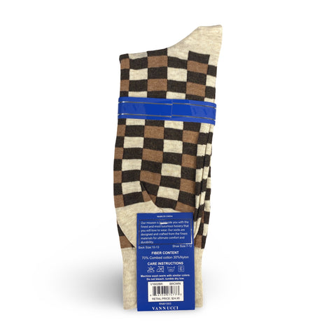 Mens BROWN plaid/check Fashions Socks