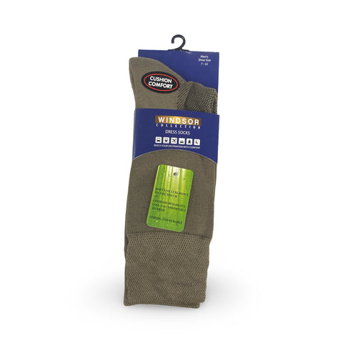 Mens Taupe Cushion Comfort Socks