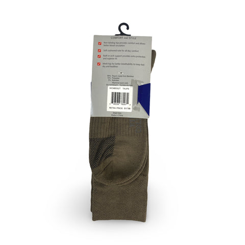 Mens Taupe Cushion Comfort Socks