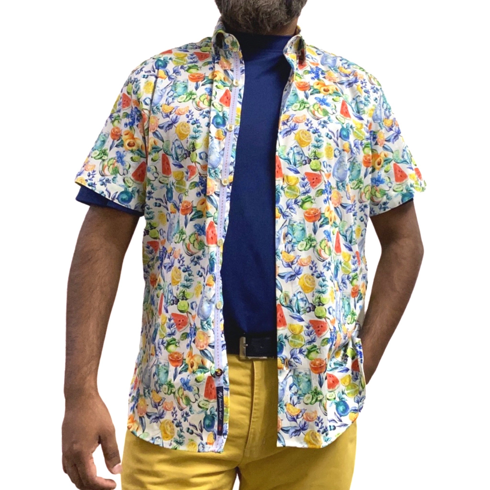 Mens designer summer shirt multi