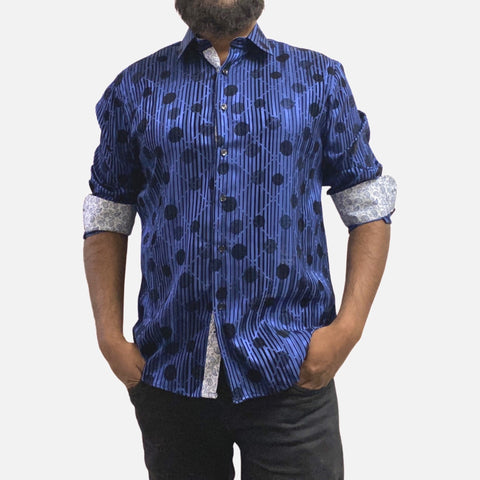 Mens contrast inner cuff detailing shirt